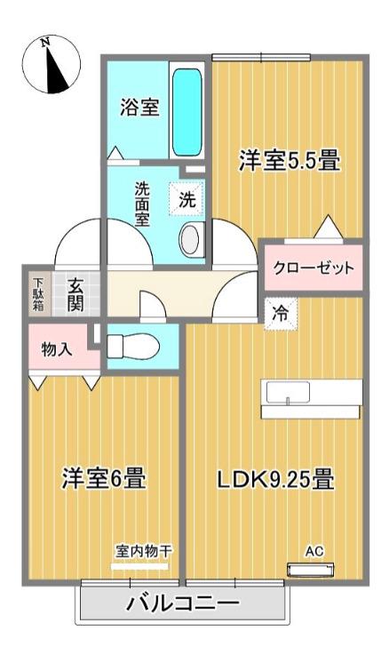 バッキンガムパレス(2LDK/1階)の間取り写真