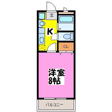 ウイング・アイ(1K/3階)の間取り写真