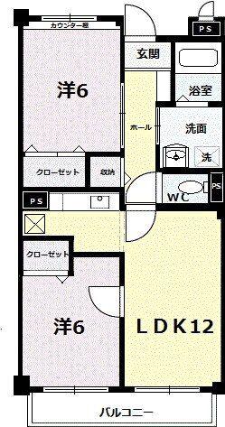 ノワール・リビエール(2LDK/2階)の間取り写真
