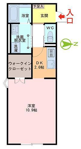 ST-MORITZM(1DK/2階)の間取り写真