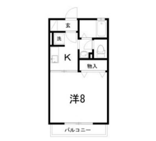 KANADA(1K/2階)の間取り写真