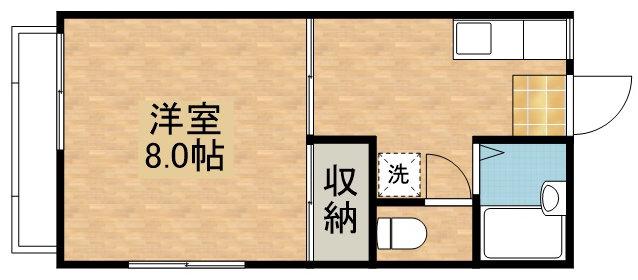 ブランドール(1K/2階)の間取り写真