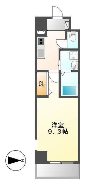 KDXレジデンス今池(1K/6階)の間取り写真