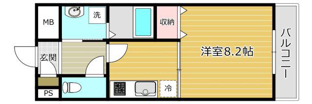 アンプルールフェールビエント高槻(1K/3階)の間取り写真