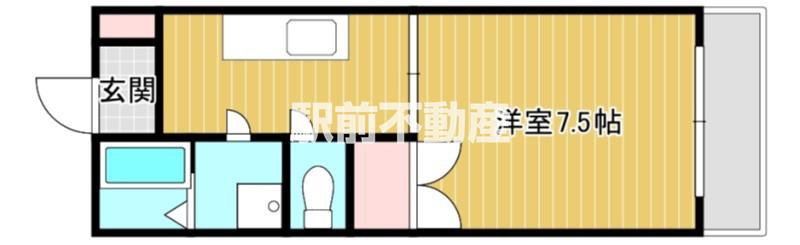 丸善インタービル(1K/3階)の間取り写真