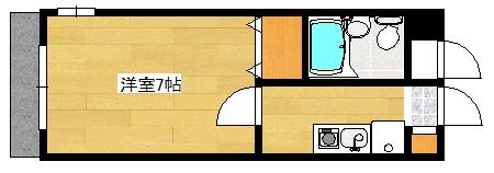 シャンブレ元住吉(1K/4階)の間取り写真