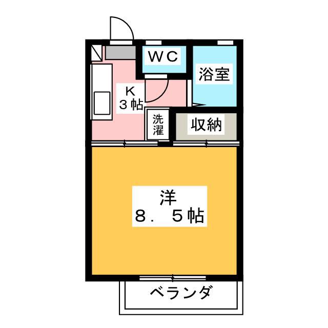 ディアスさくらN(1K/2階)の間取り写真