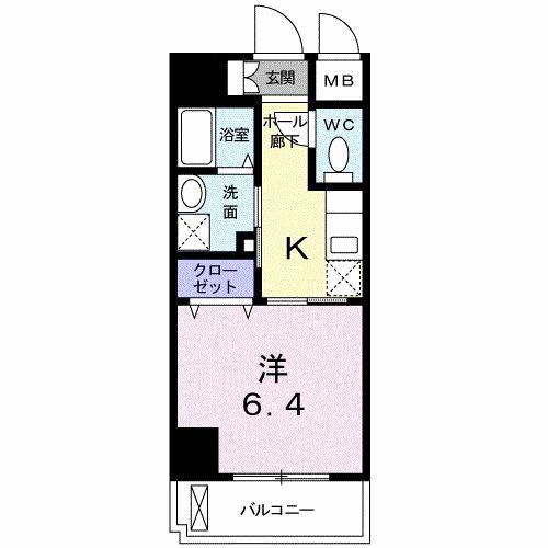 キアーラ(1K/3階)の間取り写真