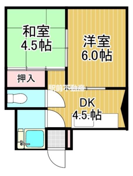 栄コーポ(2DK/2階)の間取り写真