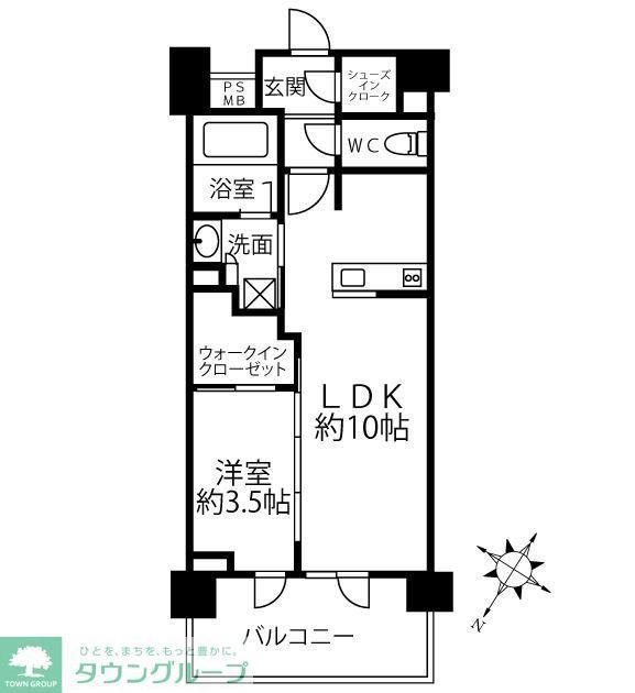 クリオラベルヴィ横濱サウス(1LDK/7階)の間取り写真