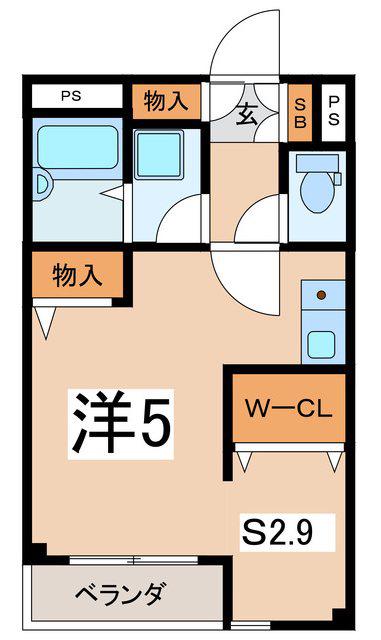 ラ・ルミエール(1SK/1階)の間取り写真