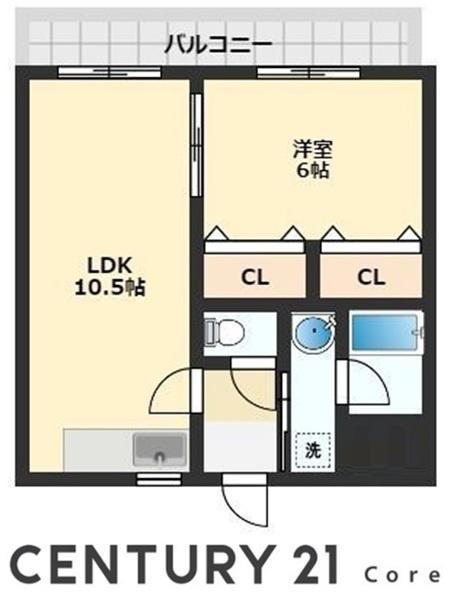 ポレールさかえ 栄(1LDK/4階)の間取り写真