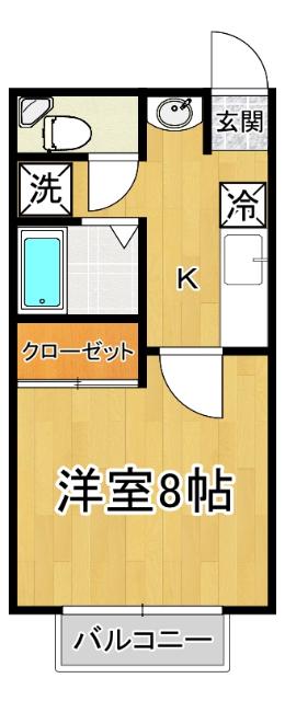 エポック桜ヶ丘(1K/2階)の間取り写真