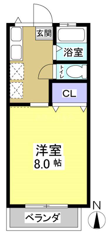 ユートピア30(1K/2階)の間取り写真