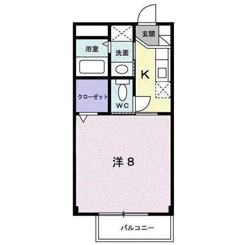 アネックスFB(1K/1階)の間取り写真