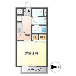 コーポラス沢上I(1K/1階)の間取り写真