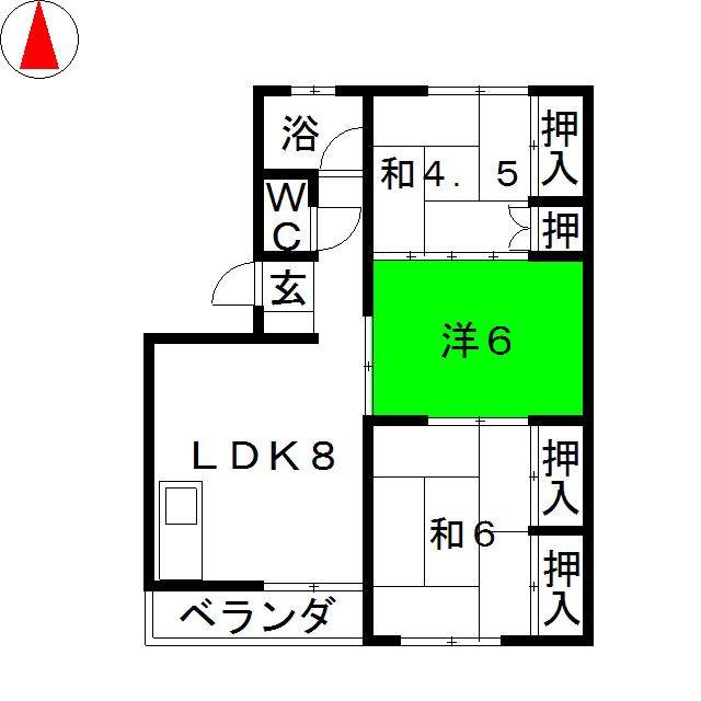 クイーンズガーデン(3LDK/4階)の間取り写真