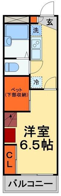 レオパレスエーリ(1K/2階)の間取り写真