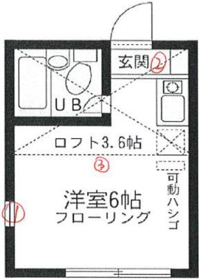 ユナイト塩浜アンドレ(ワンルーム/2階)の間取り写真