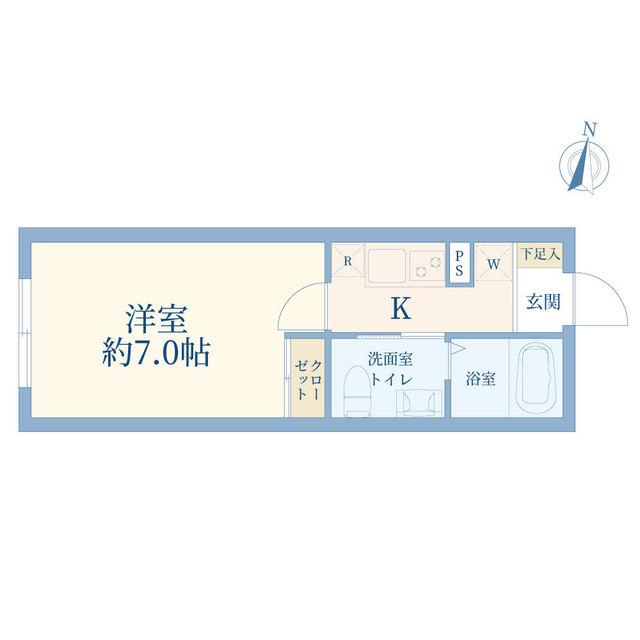 J-ARC不動前II(1K/1階)の間取り写真