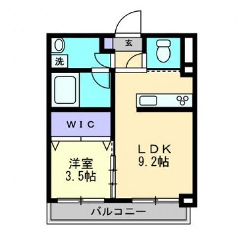 スカイガーデン春日町(1LDK/6階)の間取り写真