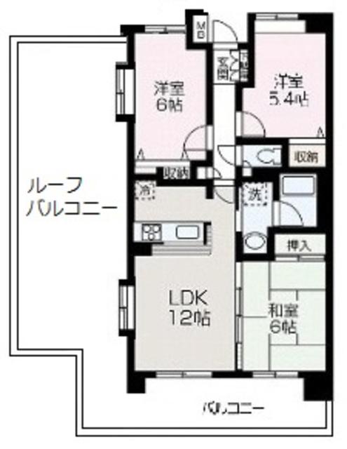 ジュビランス(2SLDK/5階)の間取り写真