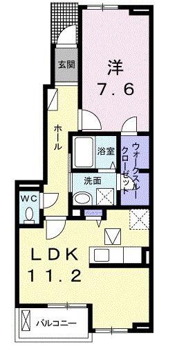 クラレール(1LDK/1階)の間取り写真