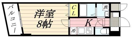 N-FLATS川崎浜町 (1K/4階)の間取り写真
