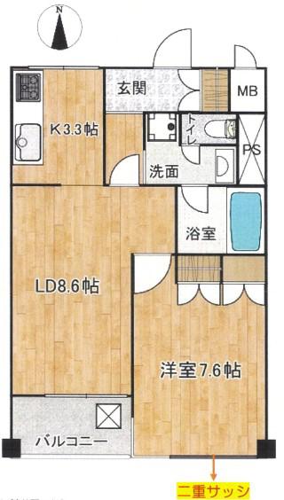 インペリアル広尾(1LDK/7階)の間取り写真