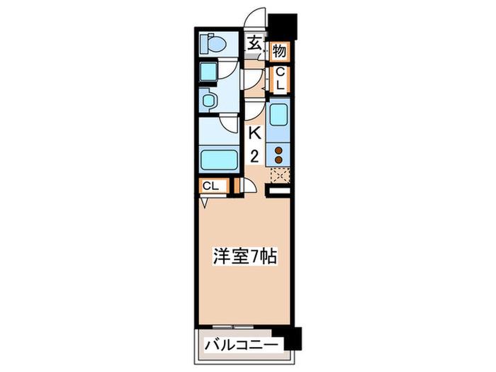 グラディート町田(1K/6階)の間取り写真