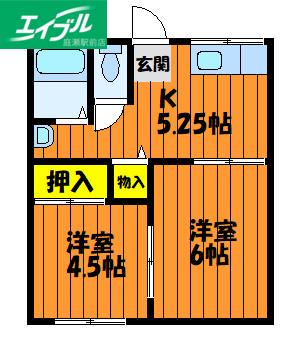 グランメリー倉敷(1LDK/1階)の間取り写真