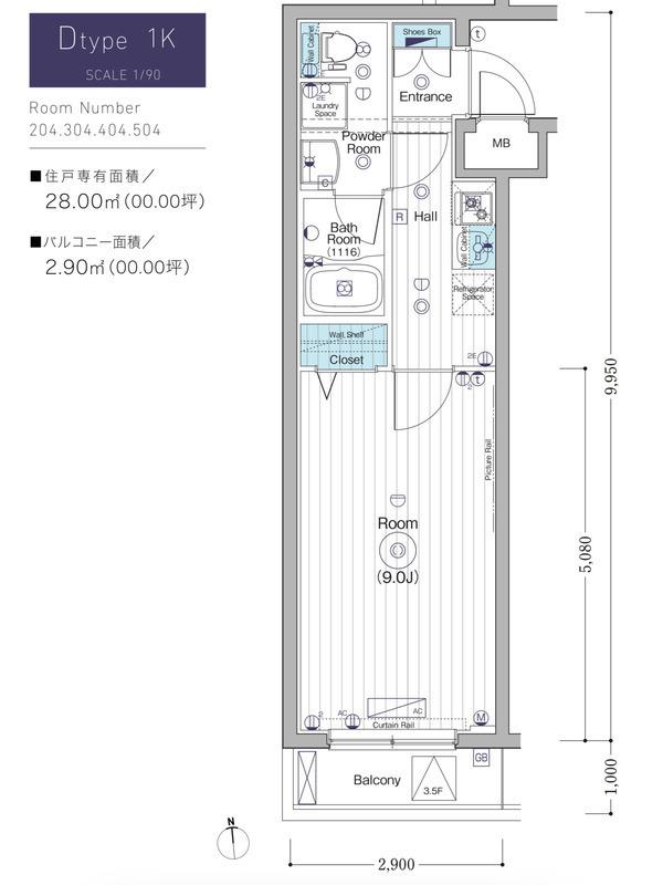 MAXIV中板橋(1K/3階)の間取り写真