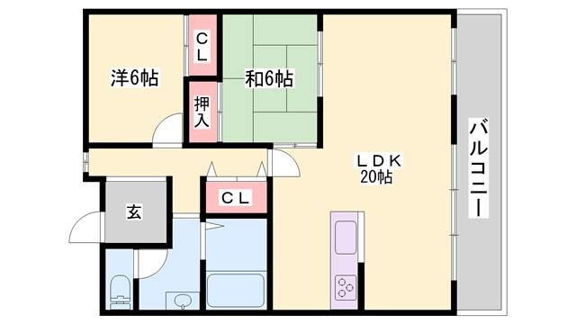 ハイツA&G(2LDK/5階)の間取り写真