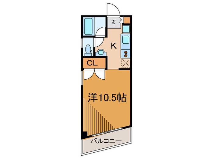 ロータスフラットIII(1K/3階)の間取り写真