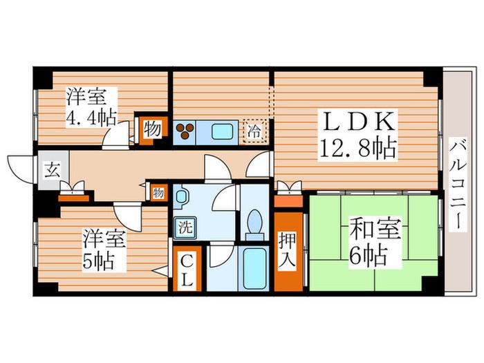 シャトレーポポ(3LDK/2階)の間取り写真