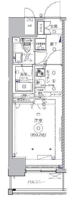 クレイシア秋葉原(ワンルーム/5階)の間取り写真