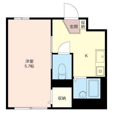  グランシェーヌ(1K/3階)の間取り写真