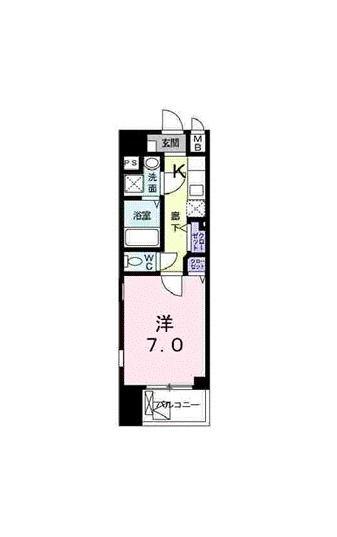 アルボル リオII(1K/4階)の間取り写真