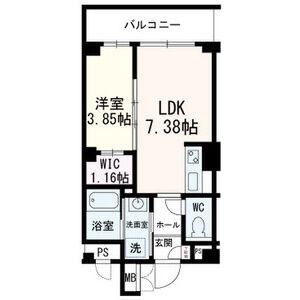 ラシーネ錦町(1DK/1階)の間取り写真