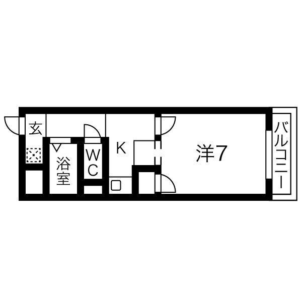 ALEX23(1K/2階)の間取り写真