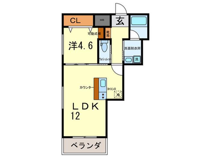ヴィオーラ西宮(1LDK/3階)の間取り写真