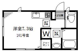 テラス阿佐谷(ワンルーム/1階)の間取り写真