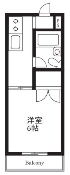 アスカハイム(1K/2階)の間取り写真