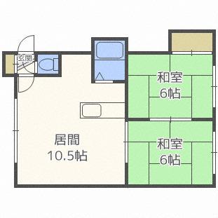  コーポ矢神 (2LDK/2階)の間取り写真