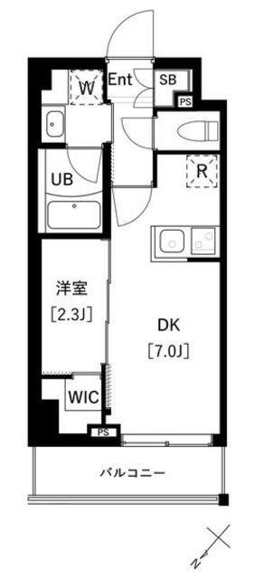 ARKMARK上池袋(1DK/6階)の間取り写真