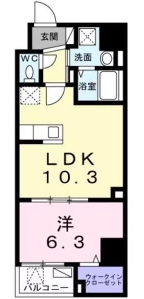 メイフェア(1LDK/2階)の間取り写真