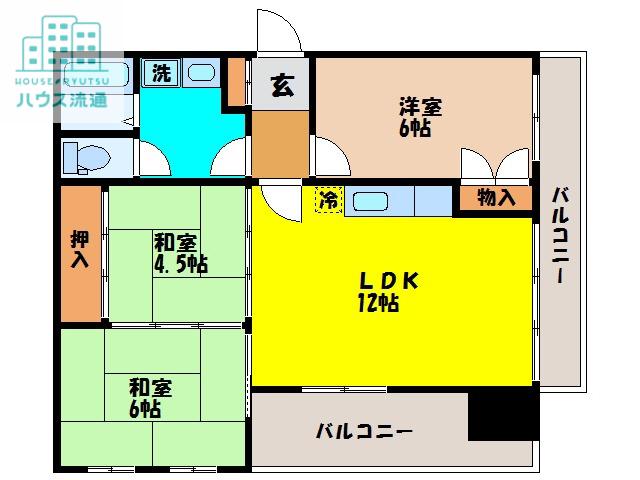 Mハウス(3LDK/3階)の間取り写真
