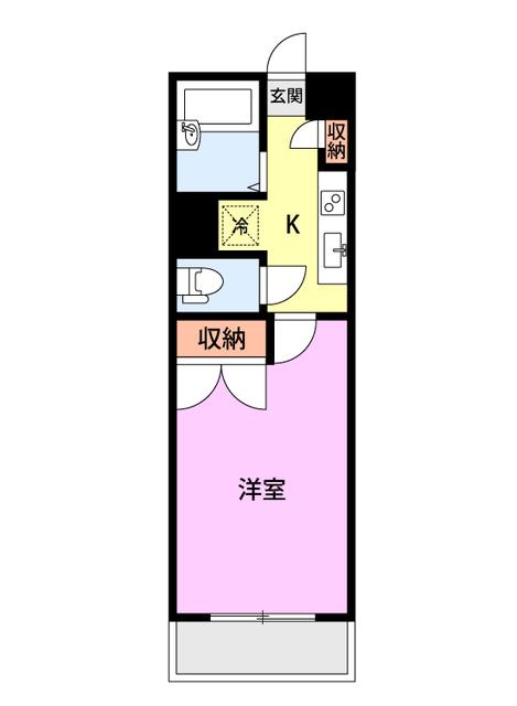 メゾン蔵王(1K/1階)の間取り写真