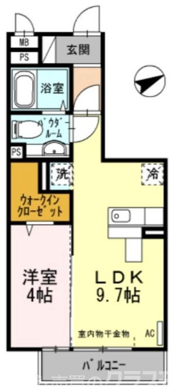 グッドフィールドⅡ(1LDK/2階)の間取り写真