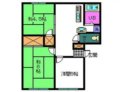 サンシティー北原(3K/1階)の間取り写真